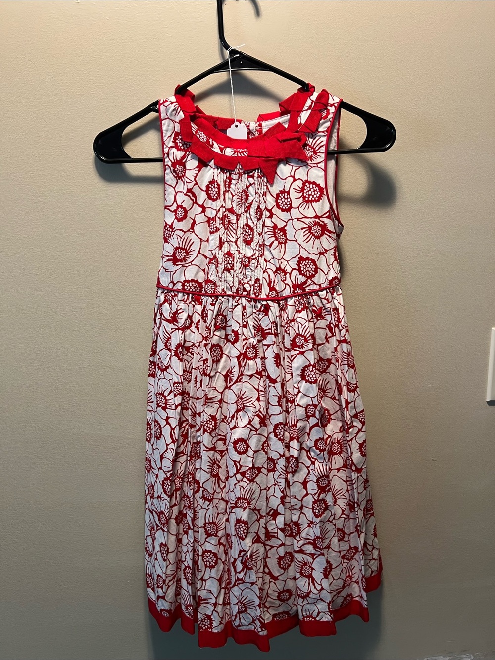 Maggie & Zoe Red and White Floral Sleeveless Dress WITH American Girl Doll Dress